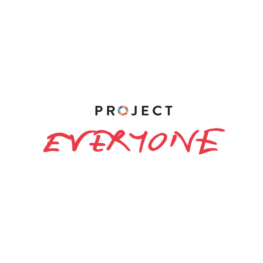 Project Everyone logo, incorporating the United Nations Global Goals roundel